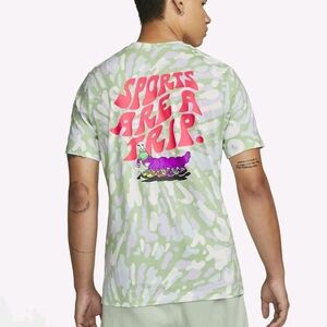 Nike SPORTSWEAR BLACK LIGHT TIE DYE TEE Just Do It shirt gym Run Mens sz L